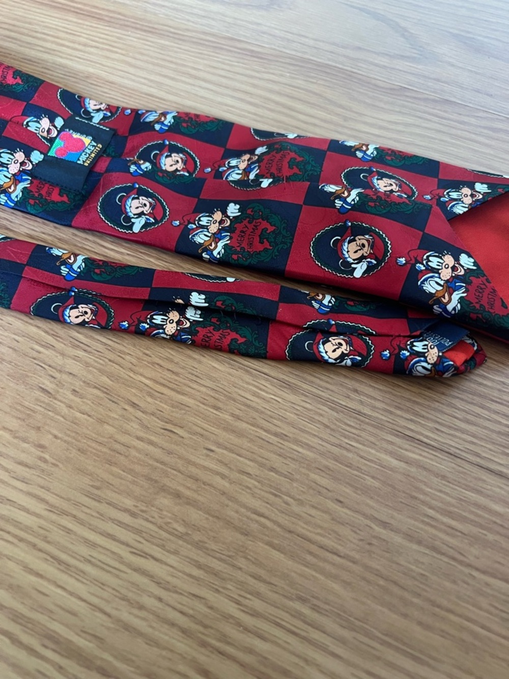 Disney Red and Black Mickey & Friends Christmas Tie - Picture 6 of 6
